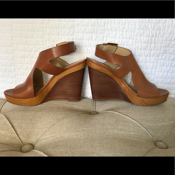 Michael Kors Chestnut Leather Wedges - Picture 3 of 4